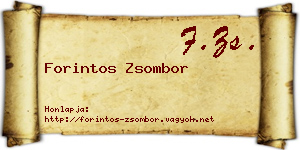 Forintos Zsombor névjegykártya